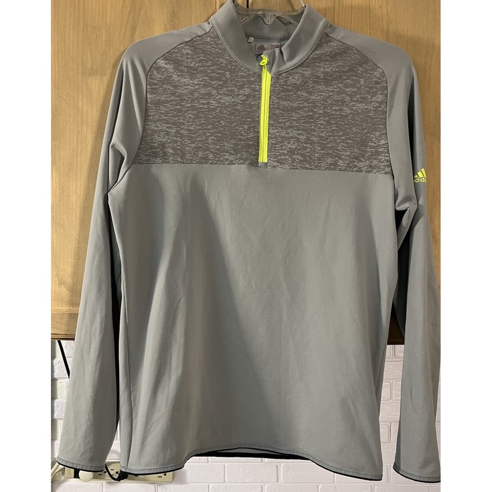 Adidas Men's 1/4‎ Zip Long Sleeve Jersey Gray Size M